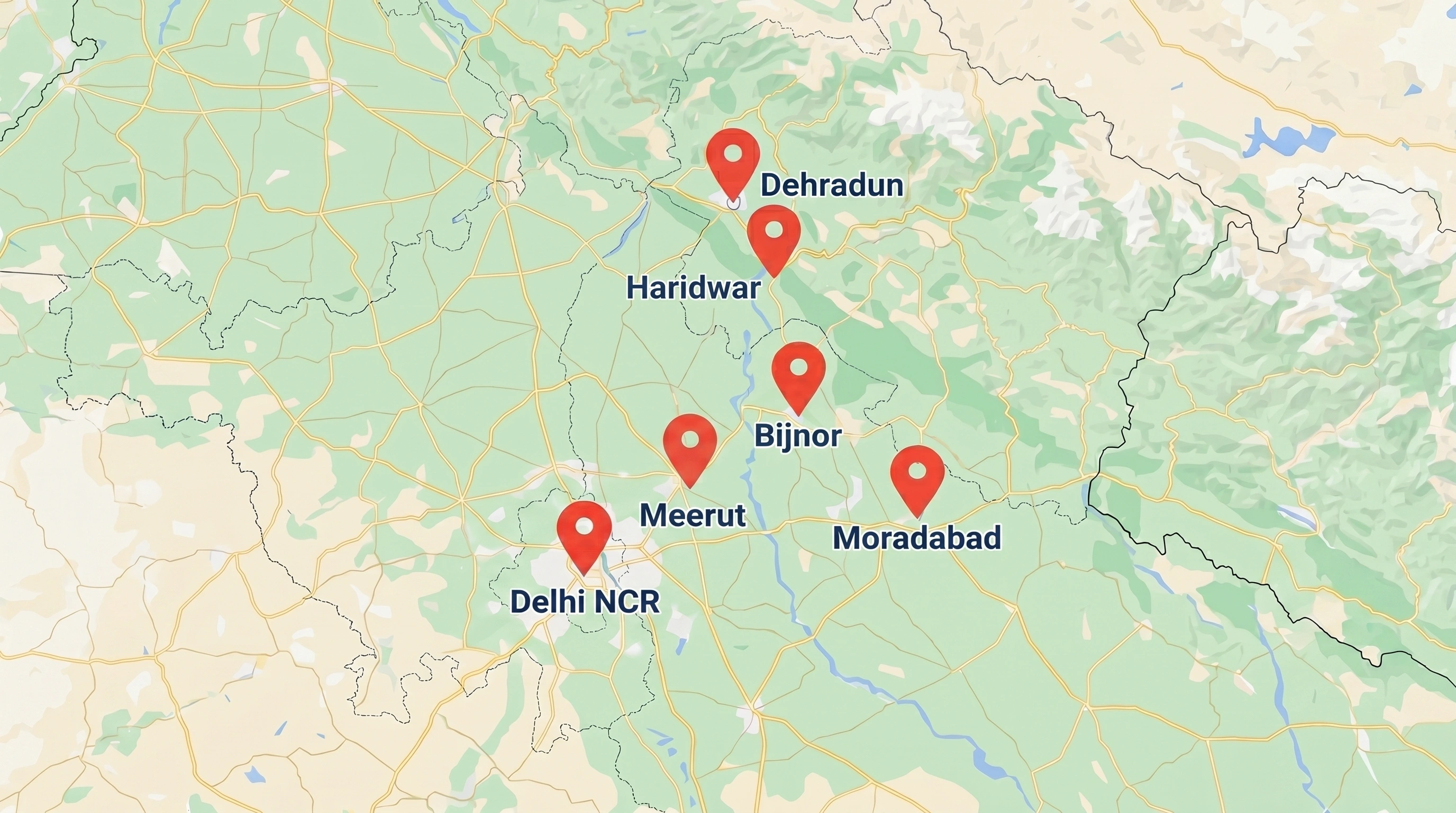 Service coverage map